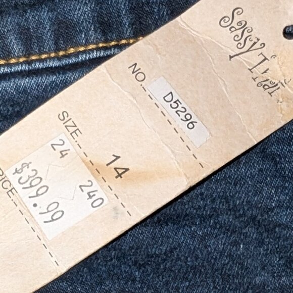 NWT Sassy Thai embroidered beaded Womens Stretch Jeans Size 14 - Picture 2 of 7